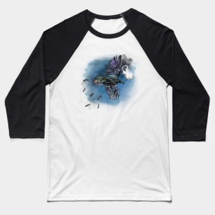 Rainbow Crow Heroic Watercolor Baseball T-Shirt